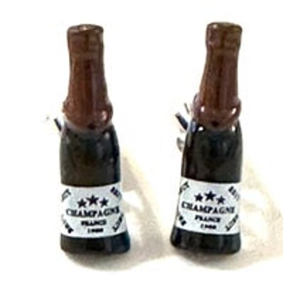 Champagne Bottle Cufflinks - Picture 1 of 3